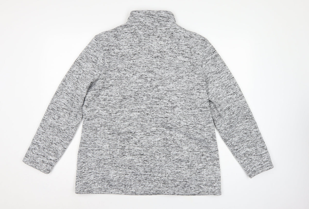 Damart Women Grey 18 1/4 Zip Fleece Pullover Sweatshirt