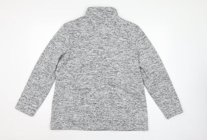 Damart Women Grey 18 1/4 Zip Fleece Pullover Sweatshirt