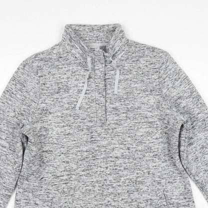 Damart Women Grey 18 1/4 Zip Fleece Pullover Sweatshirt
