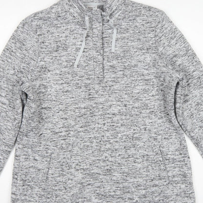 Damart Women Grey 18 1/4 Zip Fleece Pullover Sweatshirt