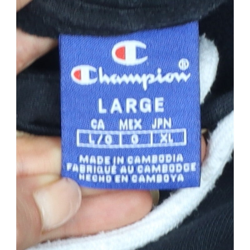 Champion Men’s Black Large Pullover Hoodie Embroidered Logo