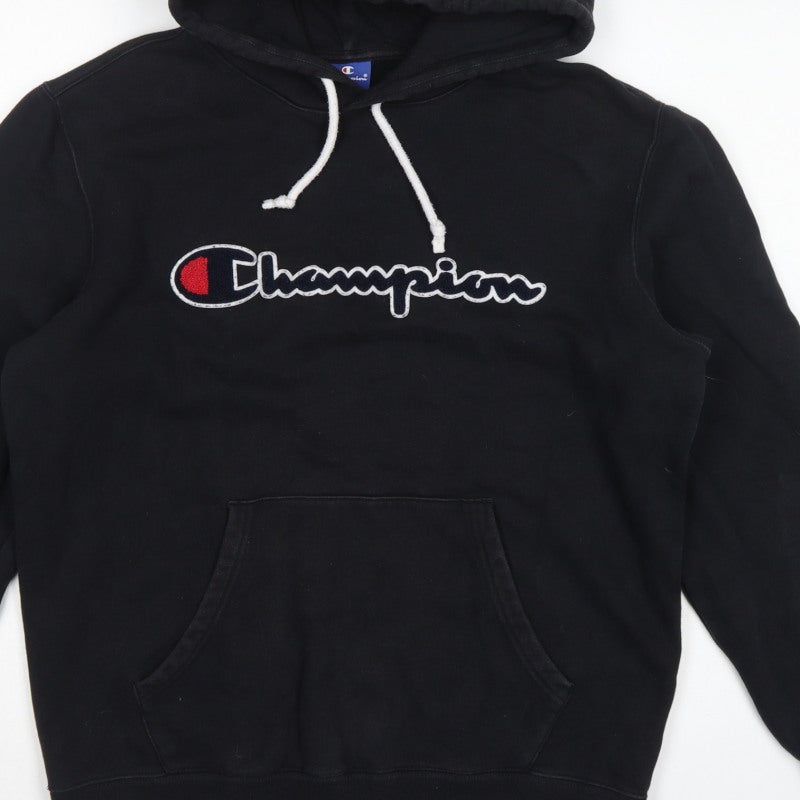 Champion Men’s Black Large Pullover Hoodie Embroidered Logo