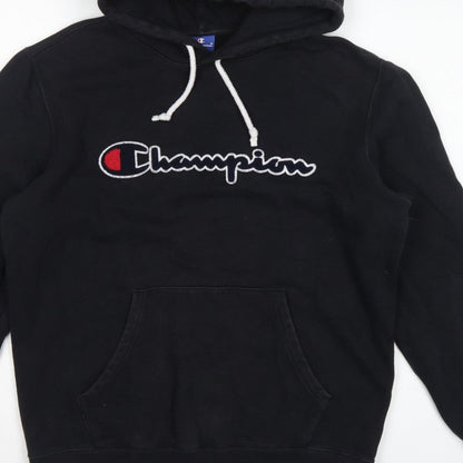 Champion Men’s Black Large Pullover Hoodie Embroidered Logo