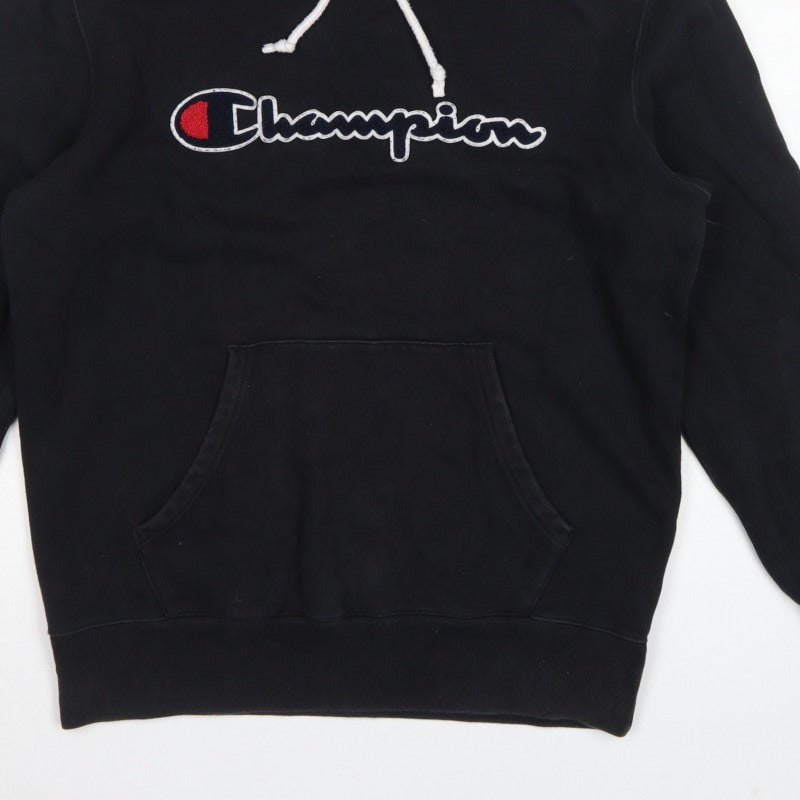 Champion Men’s Black Large Pullover Hoodie Embroidered Logo