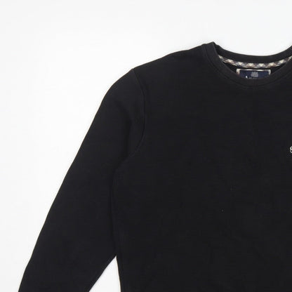 Aquascutum London Men’s Black L Crew Neck Embroidered Crest Sweatshirt
