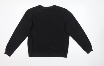 Aquascutum London Men’s Black L Crew Neck Embroidered Crest Sweatshirt