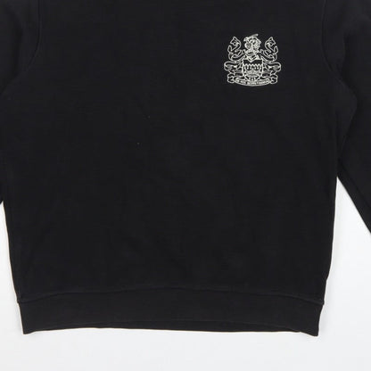 Aquascutum London Men’s Black L Crew Neck Embroidered Crest Sweatshirt