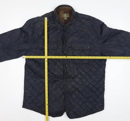 Timberland Men’s Navy L Quilted Padded Button Front Jacket