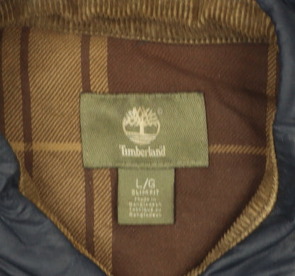 Timberland Men’s Navy L Quilted Padded Button Front Jacket