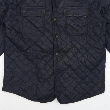 Timberland Men’s Navy L Quilted Padded Button Front Jacket