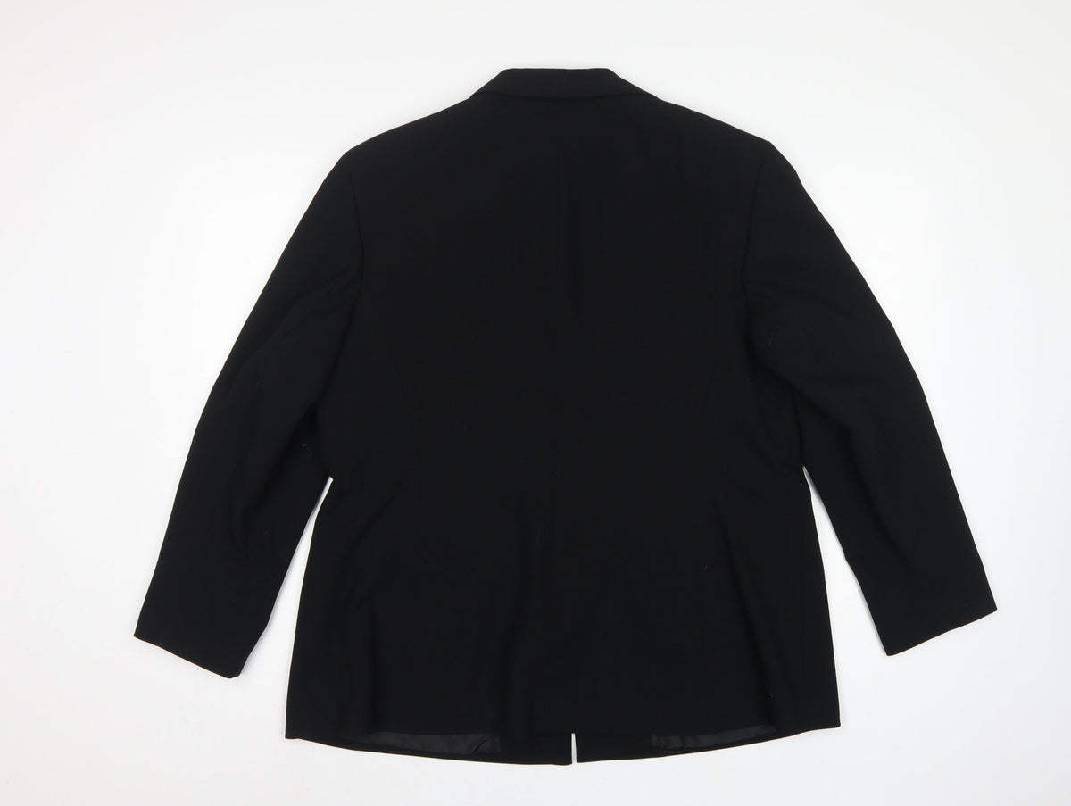 Anne Brooks Women Black Petite UK 18 3 Button Lined Blazer Jacket