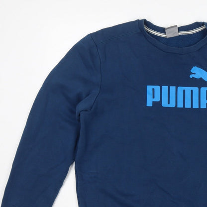 Puma Men’s Blue L Crew Neck Logo Graphic Fleece Sweatshirt