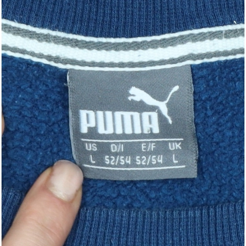 Puma Men’s Blue L Crew Neck Logo Graphic Fleece Sweatshirt