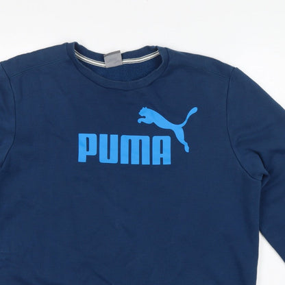 Puma Men’s Blue L Crew Neck Logo Graphic Fleece Sweatshirt