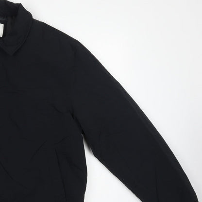 Marks and Spencer Men Black L Padded Full Zip Basic Jacket