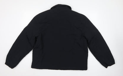 Marks and Spencer Men Black L Padded Full Zip Basic Jacket