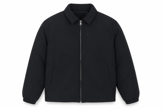 Front view of Marks and Spencer Men Black L Padded Full Zip Basic Jacket