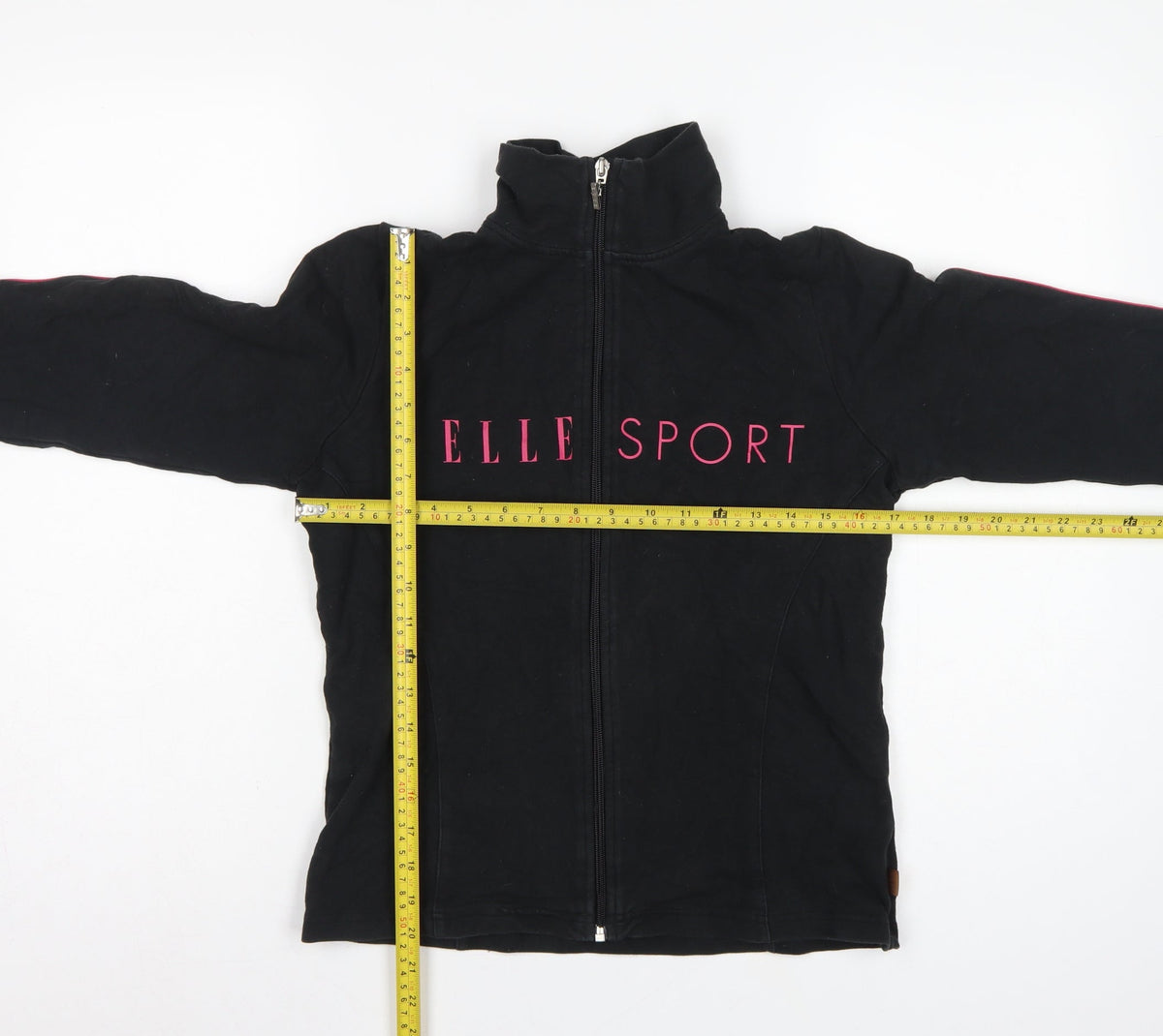 Elle Sport Women’s Black Pink Full Zip Sweatshirt UK 12 Logo