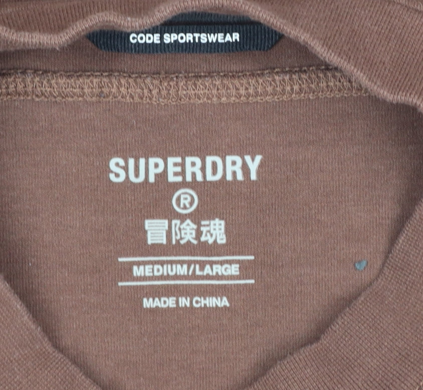 Superdry Women’s Brown M/L Code Sportswear Crew Neck Sweatshirt