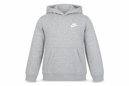 Nike Boys Grey Logo Pullover Hoodie XS 7-8 Years Cotton Blend