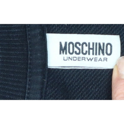 Moschino Men's Black M Logo Tape Crew Neck Pullover Sweatshirt