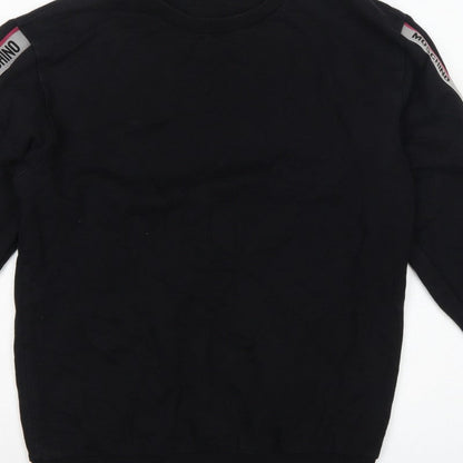 Moschino Men's Black M Logo Tape Crew Neck Pullover Sweatshirt