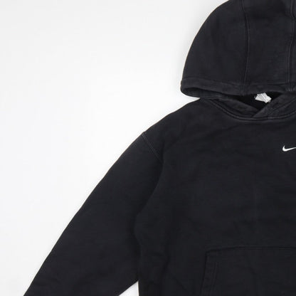 Nike Men’s Black XS Pullover Hoodie Embroidered Logo Kangaroo Pocket