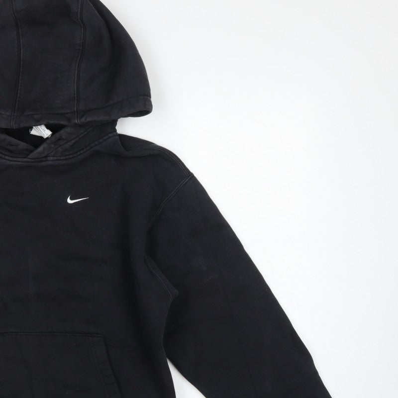 Nike Men’s Black XS Pullover Hoodie Embroidered Logo Kangaroo Pocket