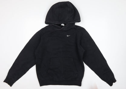Nike Men’s Black XS Pullover Hoodie Embroidered Logo Kangaroo Pocket