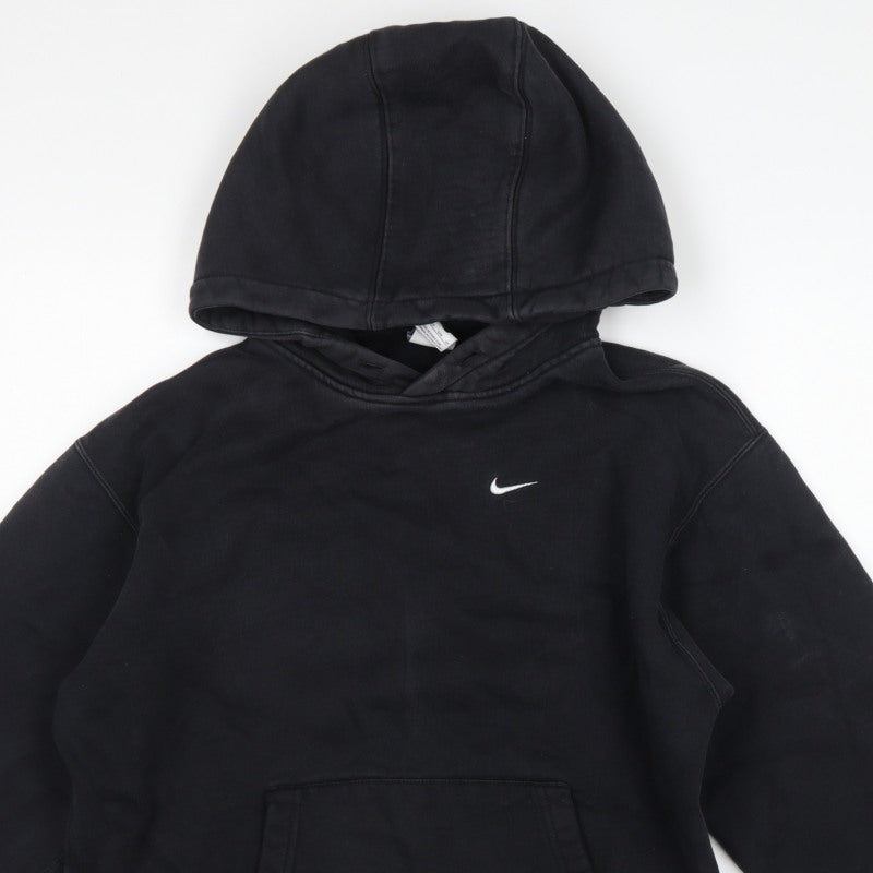 Nike Men’s Black XS Pullover Hoodie Embroidered Logo Kangaroo Pocket