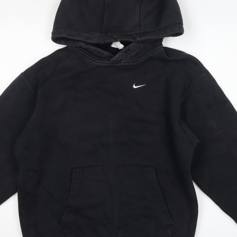 Nike Men’s Black XS Pullover Hoodie Embroidered Logo Kangaroo Pocket