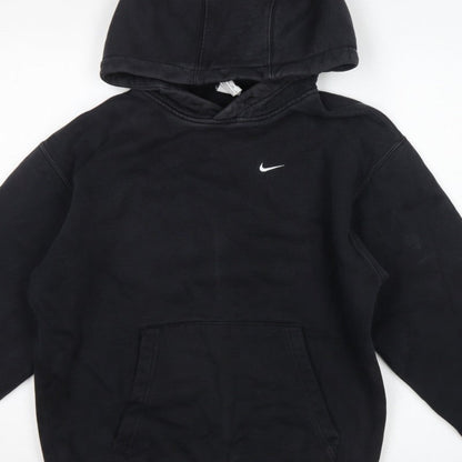 Nike Men’s Black XS Pullover Hoodie Embroidered Logo Kangaroo Pocket