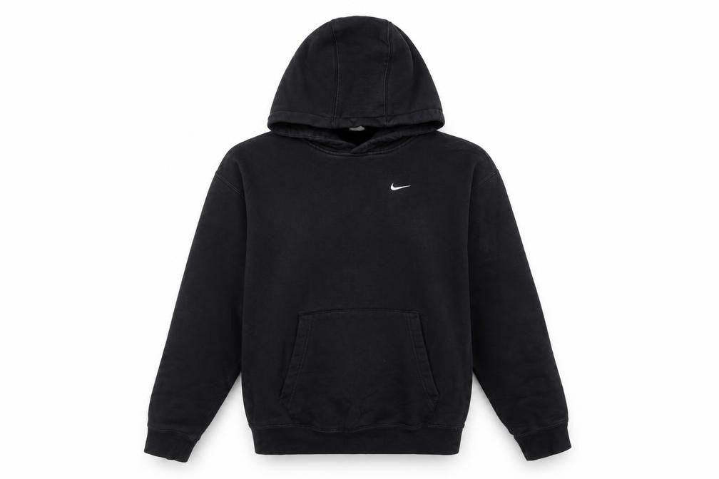Nike Men’s Black XS Pullover Hoodie Embroidered Logo Kangaroo Pocket