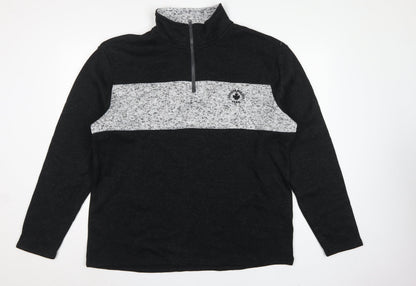 Atlas For Men Men's Black Grey XL 1/4 Zip Pullover Sweatshirt