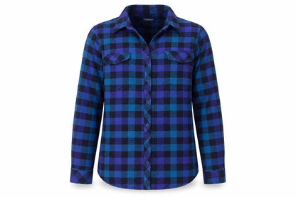 Columbia Women Blue Purple M Plaid Cotton Long Sleeve Button-Up Shirt