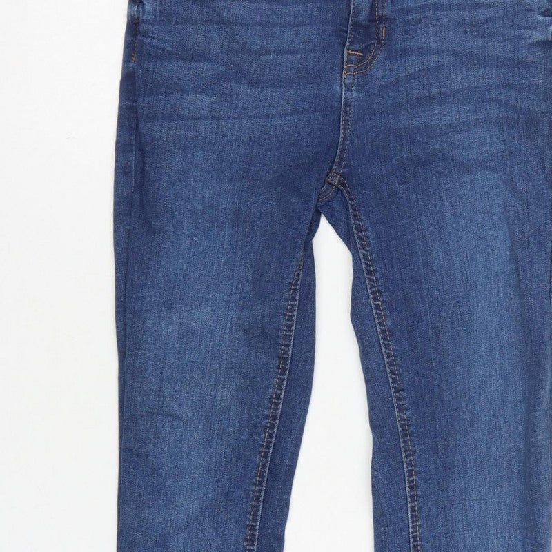 New Look Women Blue UK 10 Ankle Grazer Skinny Jeans Raw Hem