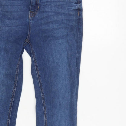 New Look Women Blue UK 10 Ankle Grazer Skinny Jeans Raw Hem