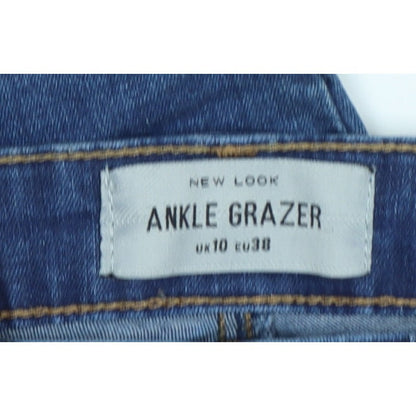 New Look Women Blue UK 10 Ankle Grazer Skinny Jeans Raw Hem