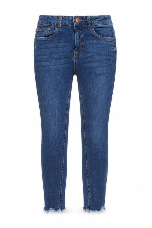 New Look Women Blue UK 10 Ankle Grazer Skinny Jeans Raw Hem