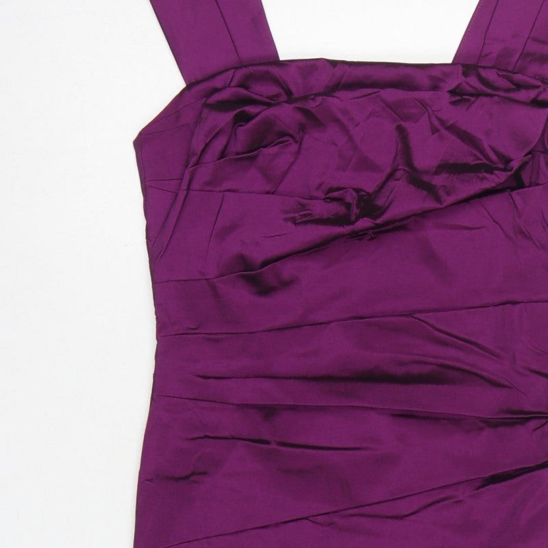 John Lewis Women Purple Size 10 Bodycon Satin Ruched Party Dress
