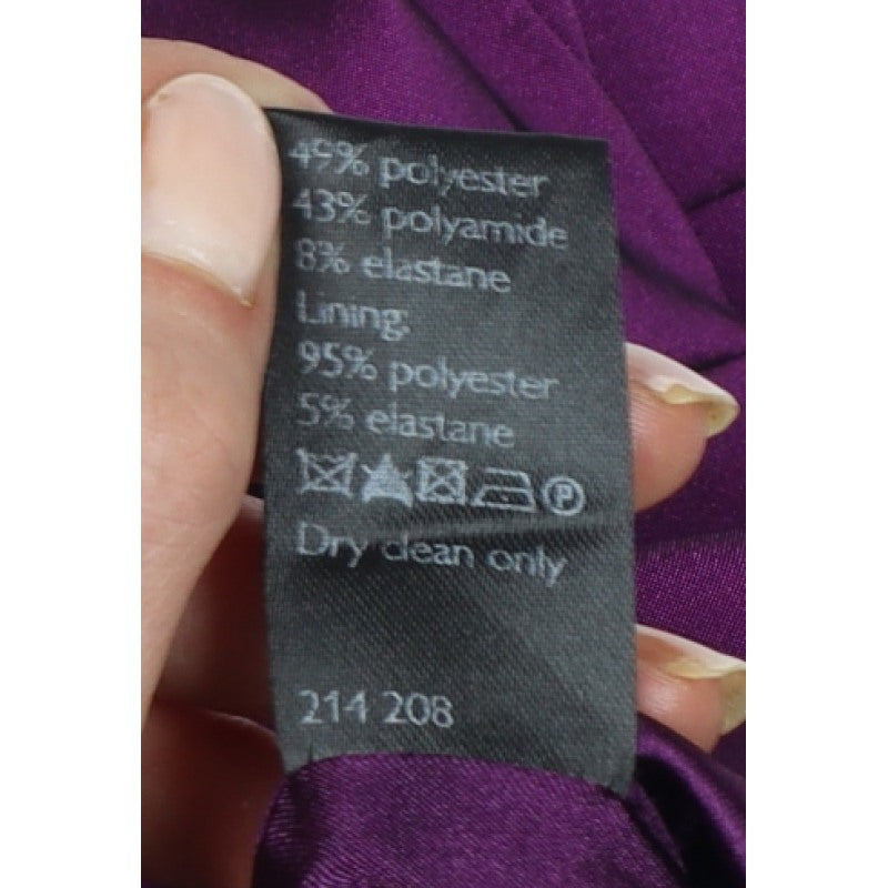 John Lewis Women Purple Size 10 Bodycon Satin Ruched Party Dress