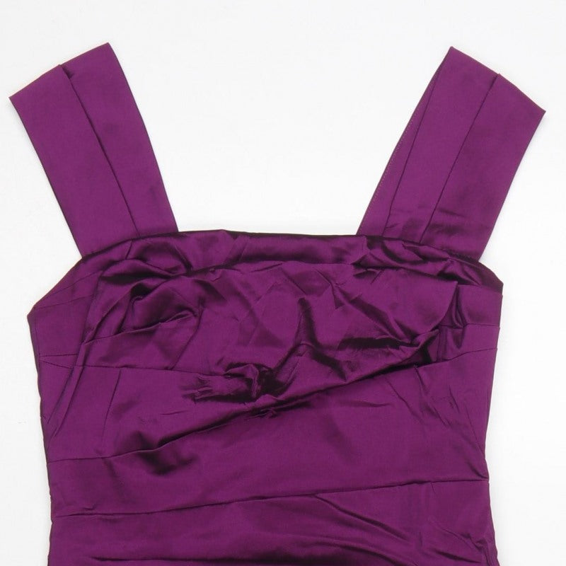 John Lewis Women Purple Size 10 Bodycon Satin Ruched Party Dress
