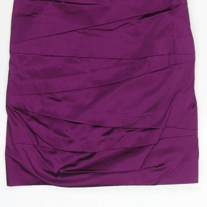John Lewis Women Purple Size 10 Bodycon Satin Ruched Party Dress