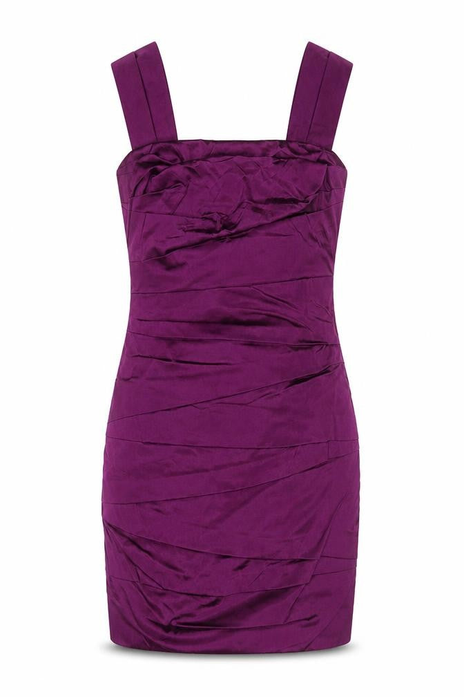 John Lewis Women Purple Size 10 Bodycon Satin Ruched Party Dress