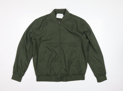 Topman Men’s Green M Bomber Jacket Full Zip Lined