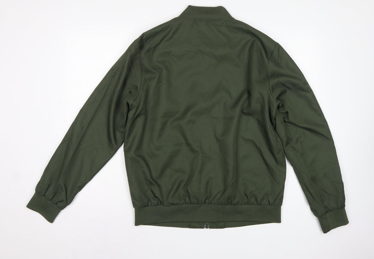 Topman Men’s Green M Bomber Jacket Full Zip Lined