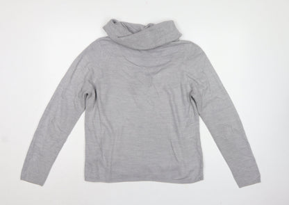 Marks & Spencer Women Grey UK 14 Cowl Neck Raglan Knit Jumper