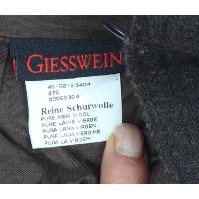 Giesswein Women Brown UK 12 Wool Pencil Knee Length Skirt