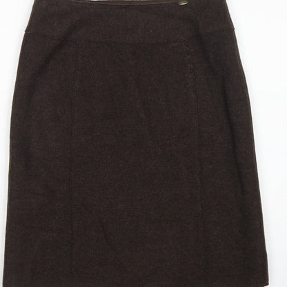 Giesswein Women Brown UK 12 Wool Pencil Knee Length Skirt