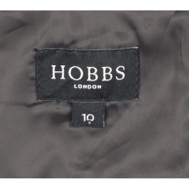 Hobbs Women Grey UK 10 Wool Pencil Dress Short Sleeve Workwear